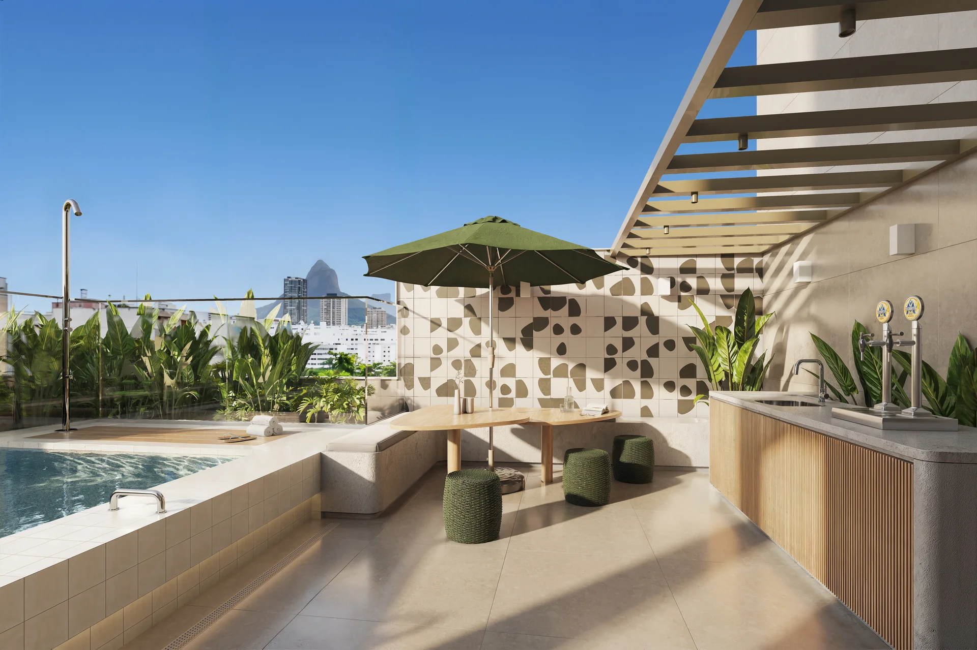 Rooftop sunset deck